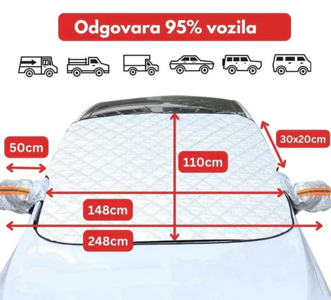 Zaštita od snega i mraza za šoferšajbnu i retrovizore