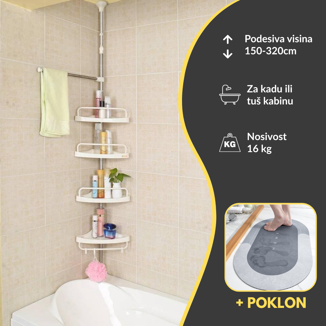 Ugaona polica za kupatilo + POKLON